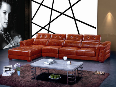 頭層黃牛真皮沙發(fā) 時(shí)尚珠光皮藝沙發(fā) 1+3+貴L型客廳沙發(fā)